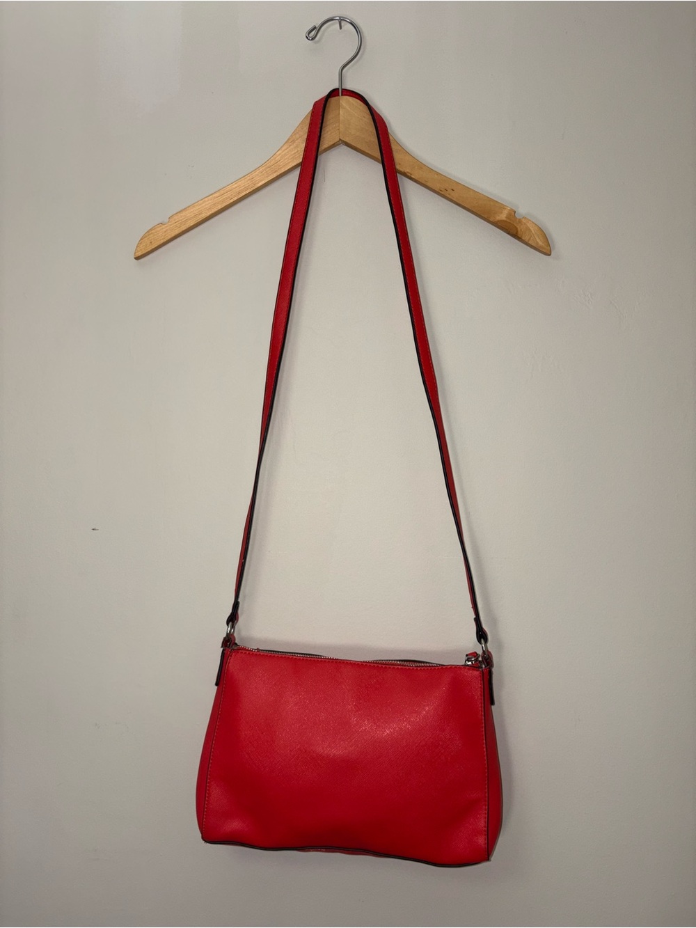 GUESS Red Laser-Cut Crossbody with Stud Detail - Picture 4 of 5